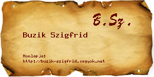 Buzik Szigfrid névjegykártya